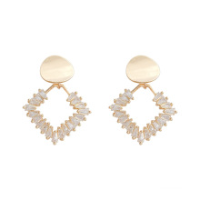 Shangjie ODM aretes dainty bling copper zircon earrings fashion gold plated charm earrings latest design women earrings